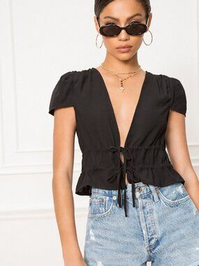 Princess Polly Tie Front Crop Top